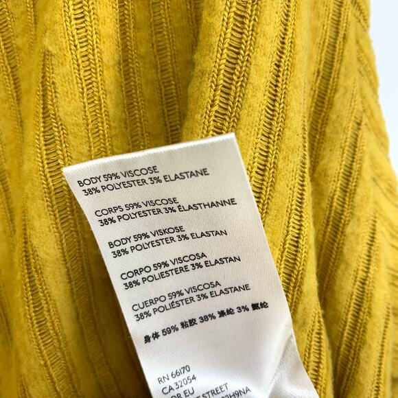 Maeve By Anthropologie Cowl Neck Ribbed Knit Sweater Womens Size M Yellow NEW - Picture 7 of 7